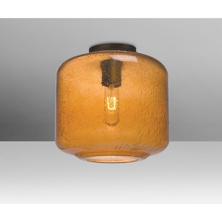 Besa Lighting Niles 10 Ceiling, Amber Bubble, Bronze, 1x60W Incandescent NILES10AMC-BR